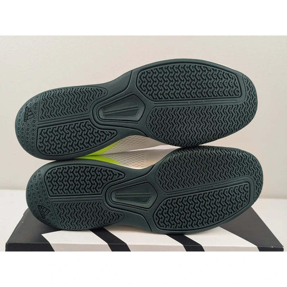 Adidas Courtflash Pickleball Mens 12 Tennis White Green Shoes Sneakers JQ0695